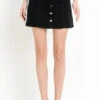 Black Corduroy Mini-Skirt