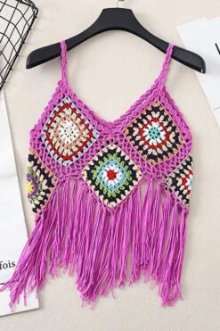 Fuschia Crocheted Tank