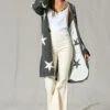 Long Sleeve Tunic Cardigan With Stars