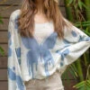 Oversized Butterfly Blue Pullover Sweater