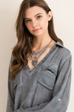 StressedCharcoalLong Sleeve Blouse -Hippie Vibe Tribe Shop 97dc4890 a333 422b 8738 51e4dcbde79a 1