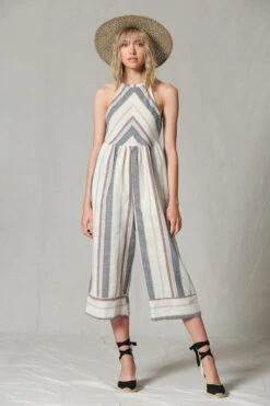 Halter Striped Jumpsuit