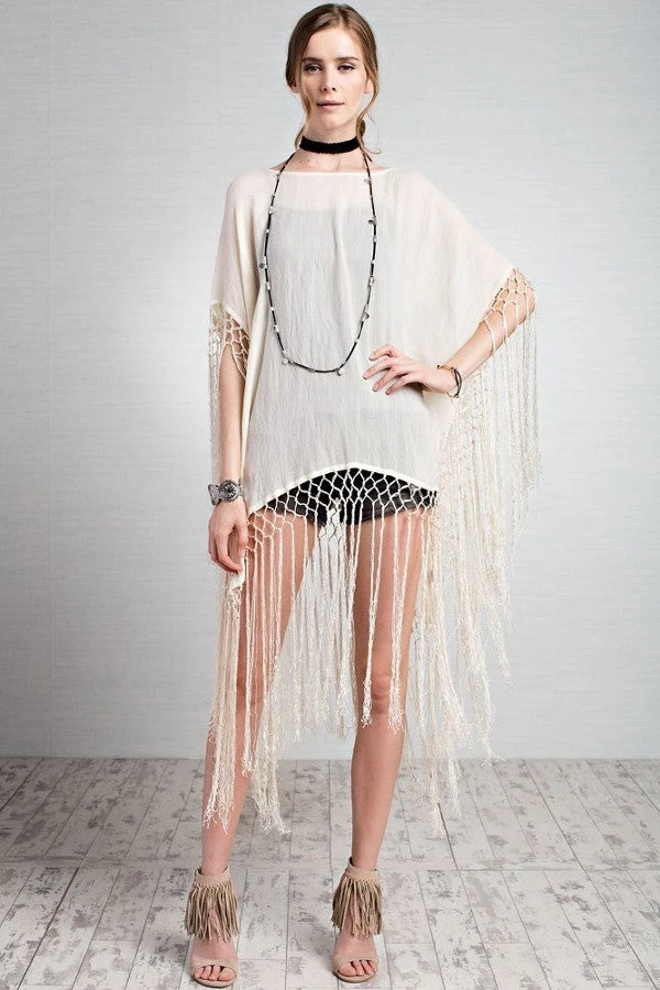 Boho Inspired Fringe Poncho 1 Boho Inspired Fringe Poncho