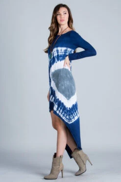 Tie-Dye High Low Maxi Dress 5 Tie-Dye High Low Maxi Dress -Hippie Vibe Tribe Shop D1012 D1012 NAVY6