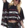 Fringed Tribal Poncho Sweater