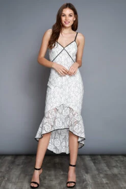 Rose Lace Mermaid Maxi Dress