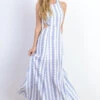 Bohemian Blue Halter Maxi Dress