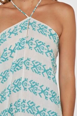 Moroccan Aqua Scarf Dress -Hippie Vibe Tribe Shop I 70465W PMJ I 70465W PMJ AQUA D 1