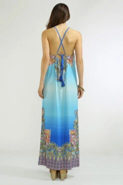 Halter Pierce Print Dress 5 Halter Pierce Print Dress -Hippie Vibe Tribe Shop ID16011 back