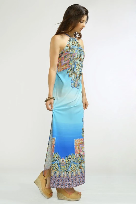 Halter Pierce Print Dress 2 Halter Pierce Print Dress - Image 2