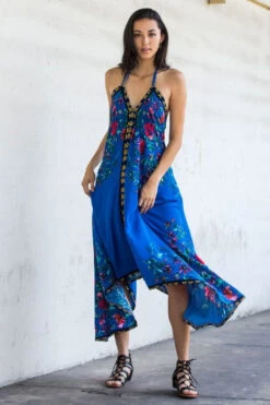 Cobalt Blue Halter Maxi Dress