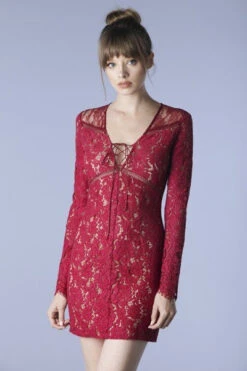 Front Lace-up Lace Mini Dress -Hippie Vibe Tribe Shop MMZ2016080312211624611021 Color L 1