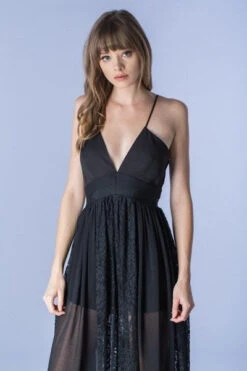 Lace Pant Jumpsuit Sheer Legs