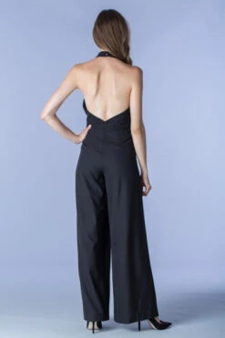 Black Flared Halter Jumpsuit -Hippie Vibe Tribe Shop MMZ20160915152236603111021 Color D 1