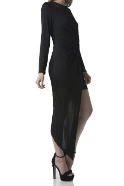 Black Asymmetric Dress -Hippie Vibe Tribe Shop N7529 N7529 DETAIL1