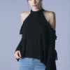 Ruffled Cold Shoulder Blouse