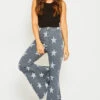 Star Printed Flare GREY Denim Jeans