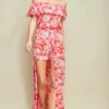 Red Paisley Off-Shoulder Romper