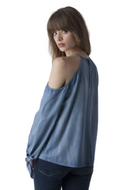 Denim Open Shoulder Denim Halter 6 Denim Open Shoulder Denim Halter -Hippie Vibe Tribe Shop RB12593 RB12593 BACK