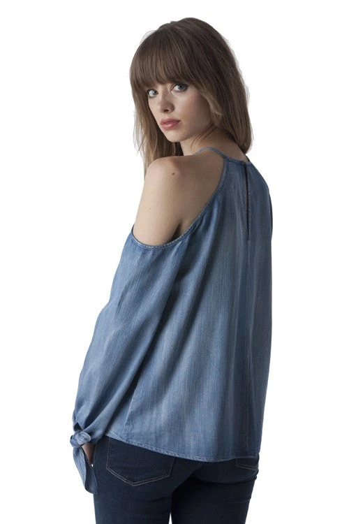 Denim Open Shoulder Denim Halter 3 Denim Open Shoulder Denim Halter - Image 3