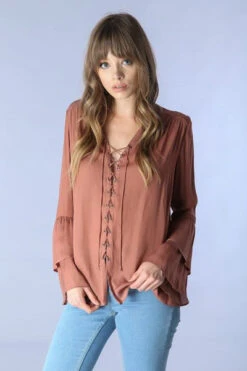 Hippie Lace Up Blouse