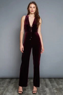Plum Velvet Jumpsuit