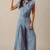 Cowgirl Wide Denim Jumpsuit