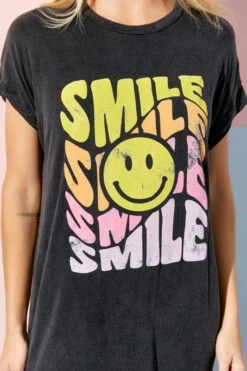 SMILE SMILE SMILE Long T-Shirt Dress -Hippie Vibe Tribe Shop c68dba2b 475e 4fc7 9587 80b92af95757
