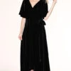 Velvet Kimono Wrap Maxi Dress