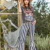 Boho Striped Flare Denim