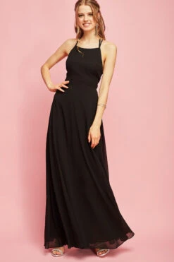 Maxi Halter Criss Cross Back Gown