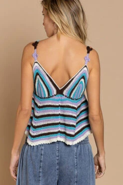 Hippie Girl Crocheted Striped Babydoll Tank -Hippie Vibe Tribe Shop f237c1d9 6110 4b0a 8235 2c5231ded186