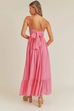 Candy PinkMaxi Dress With Back Bow